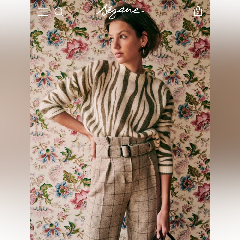 Sezane INDIANA JUMPER in ECRU / KHAKI